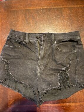 Kendall & Kylie Black Distressed Cutoff Denim Shorts